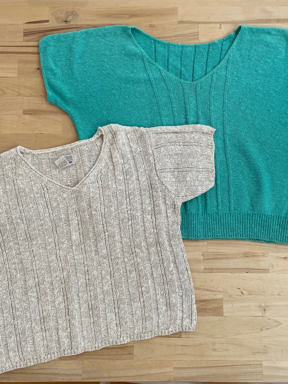 Bundle of two vintage cropped sweaters.